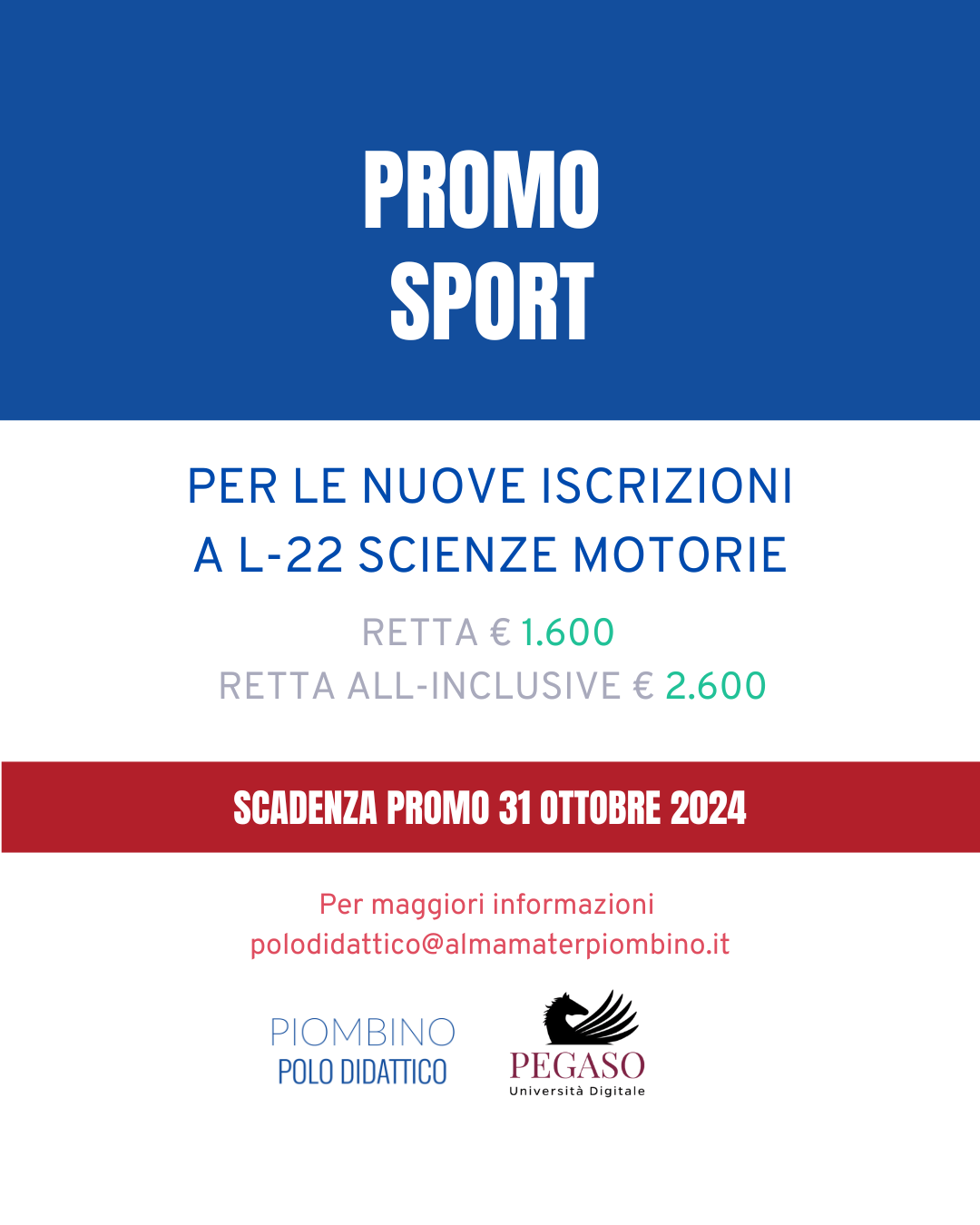 polo didattico piombino promo sport 2024 unipegaso san raffaele roma unimercatorum