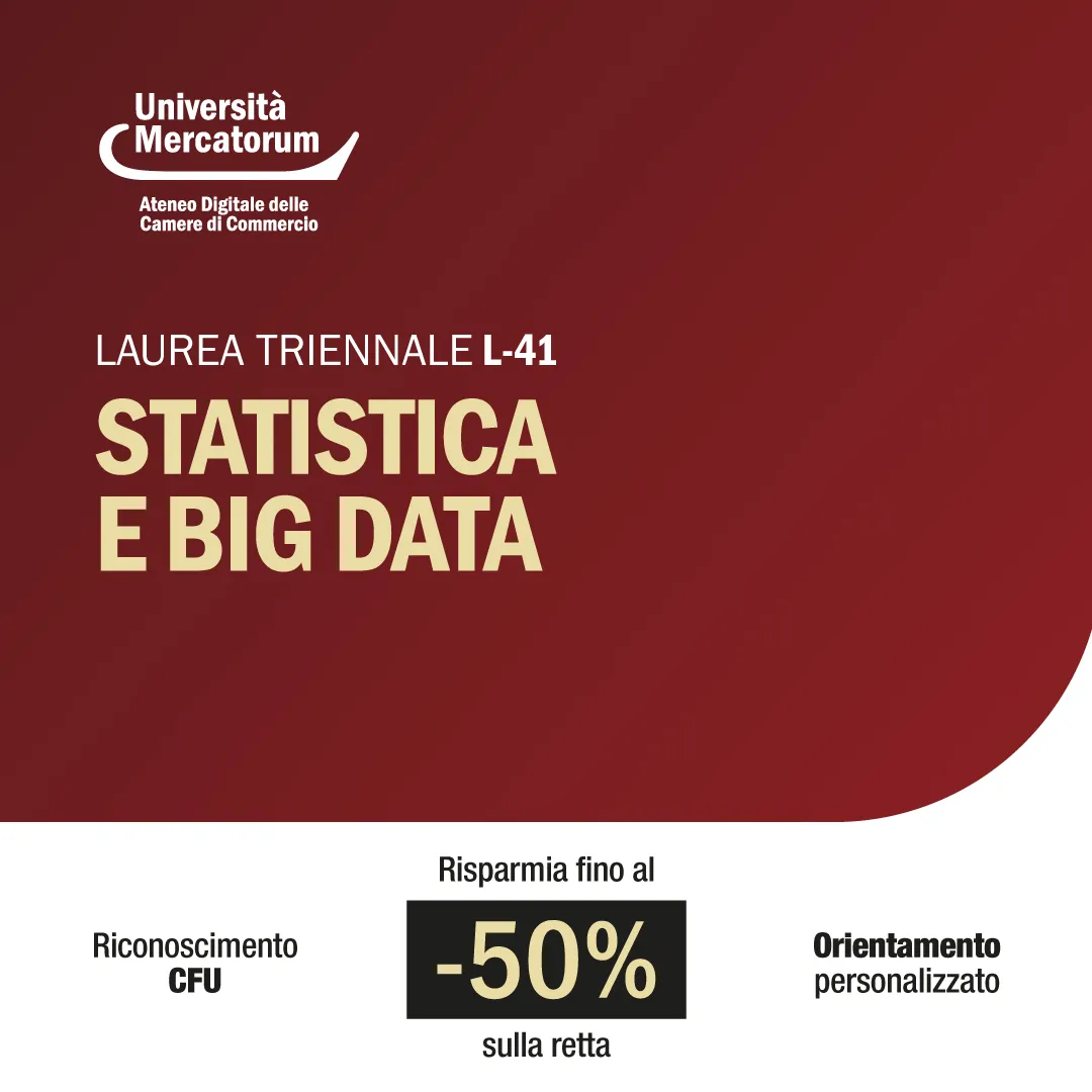 UM CDLT solo testo Statistica e Big Tu contattaci, noi ti orientiamo e ti iscriviamo